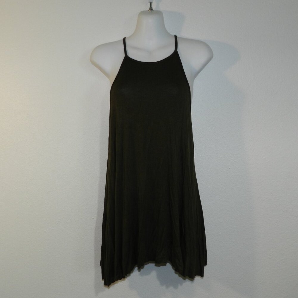 Urban Episode spaghetti strap racer back loose fit flowy tank top, olive green